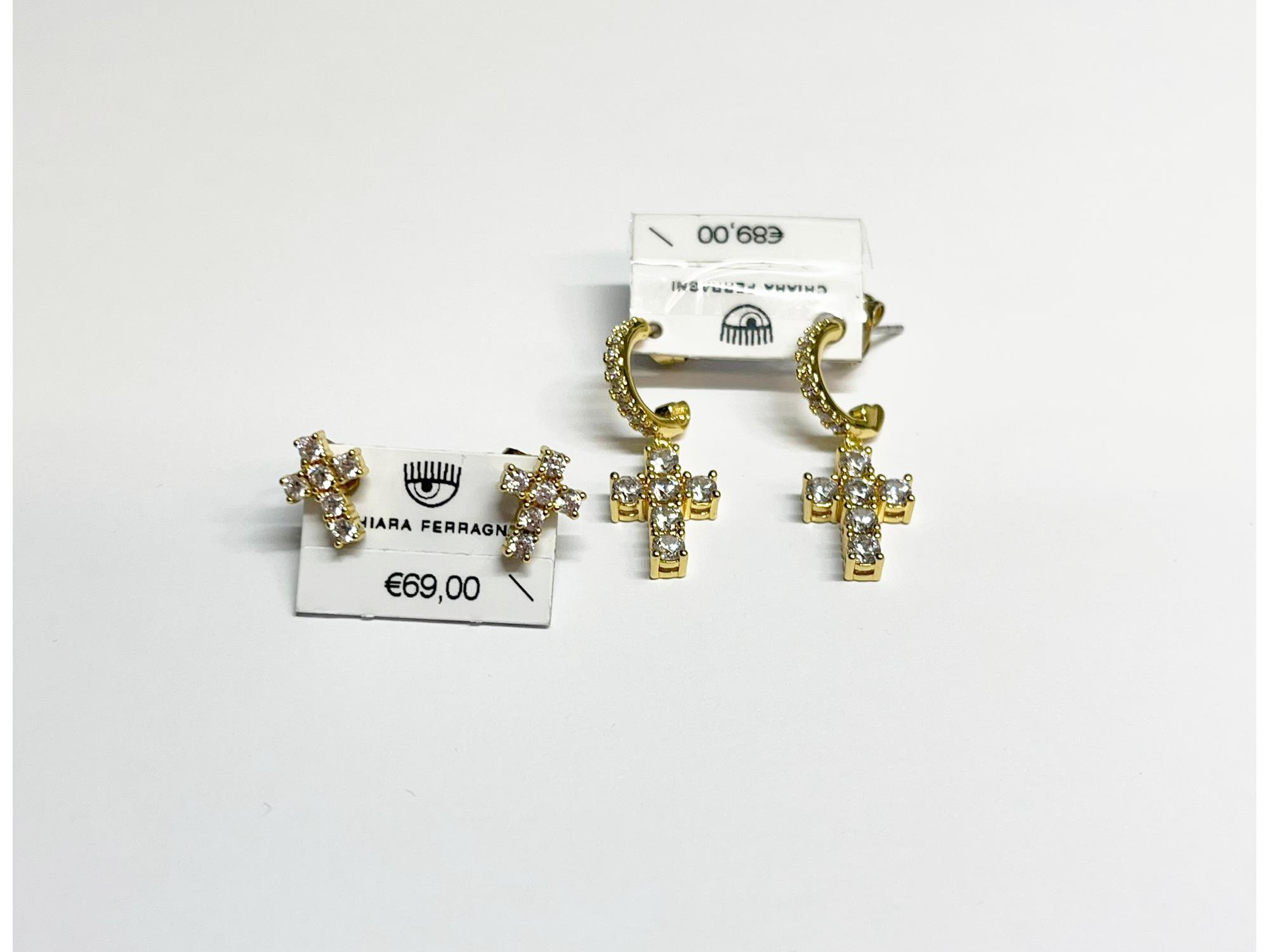 set di croci Chiara Ferragni con zirconia cubica super promo